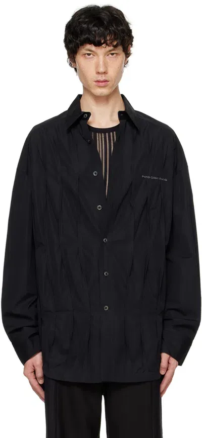 Feng Chen Wang Black Pleated Shirt