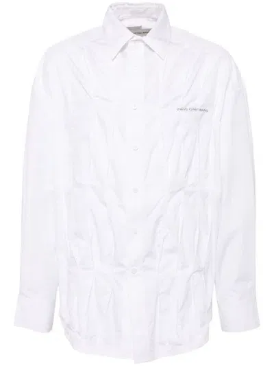 Feng Chen Wang Pleated Shirt In White