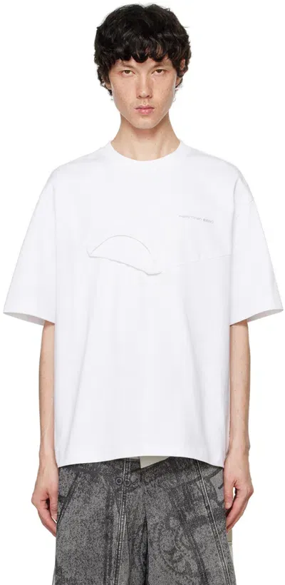 Feng Chen Wang White Paneled Collar T-shirt