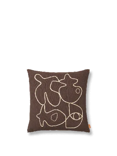 Ferm Living - Fr Figure Cushion In Brown