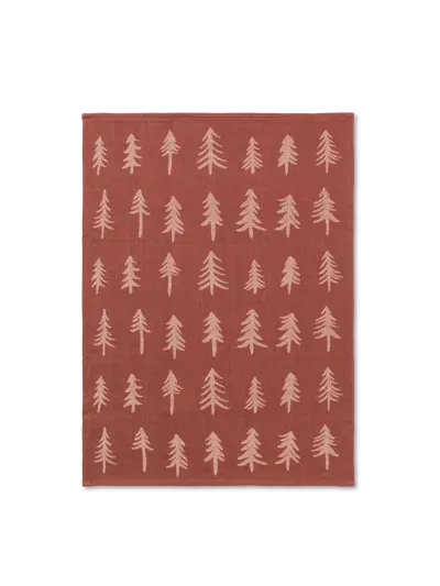 Ferm Living Christmas Tea Towel In Brown