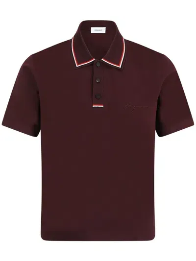 Ferragamo Autograph Polo Shirt In Red