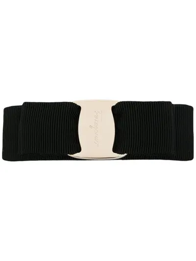 Ferragamo Black Fabric Vara Hair Clip