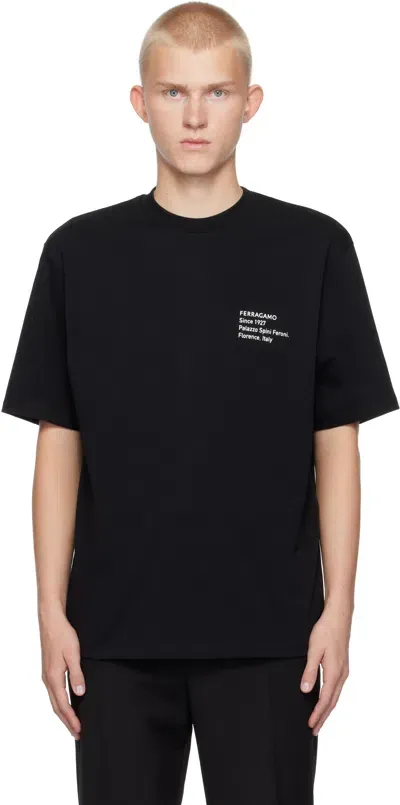 Ferragamo Black Printed T-shirt