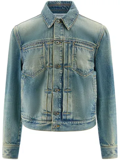 Ferragamo Denim Jacket In Green