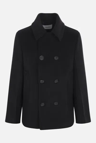 Ferragamo Salvatore  Double Breasted Peacoat In Black