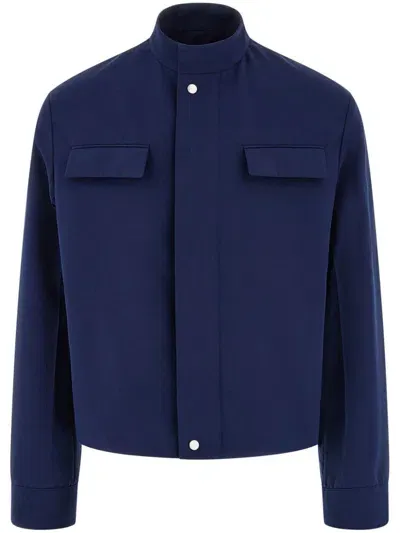 Ferragamo Cropped Jacket In Blue