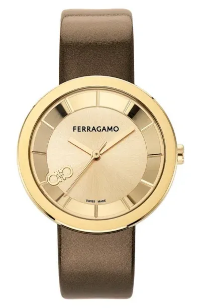 Ferragamo Curve V2 Watch, 35mm In Gold