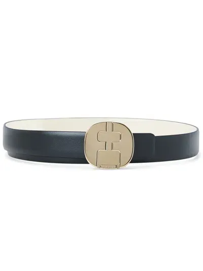 Ferragamo Ff-buckle Belt In Black