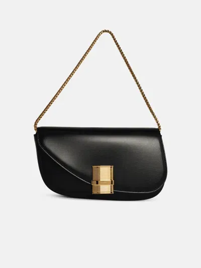 Ferragamo 'fiamma' Black Leather Crossbody Bag