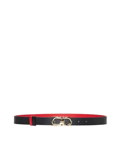 Ferragamo Gancini-buckle Reversible Belt In Black