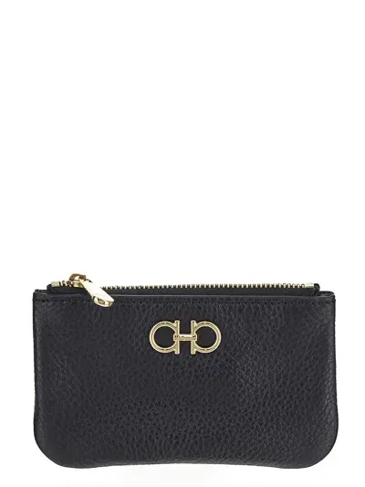 Ferragamo Gancini Coin Purse In Black