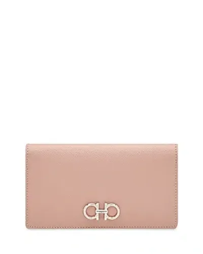 Ferragamo Gancini Continental Wallet In Pink