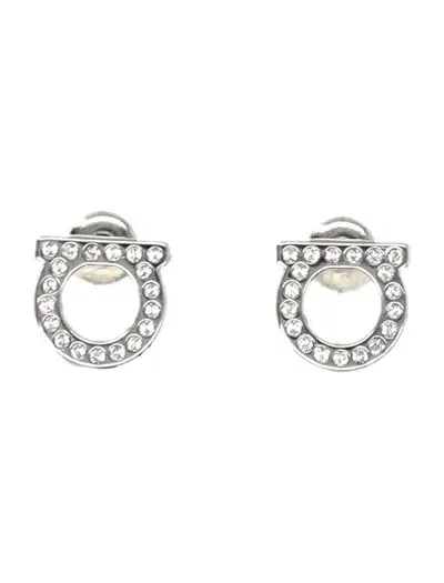 Ferragamo Gancini Crystals Earrings (s) In Metallic