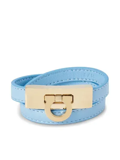 Ferragamo Gancini Double Twist Bracelet In Blue