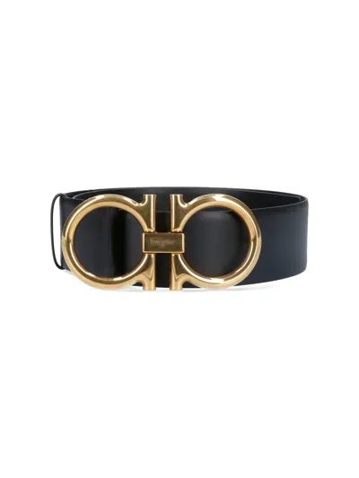 Ferragamo 'gancini' High Waist Belt In Black  