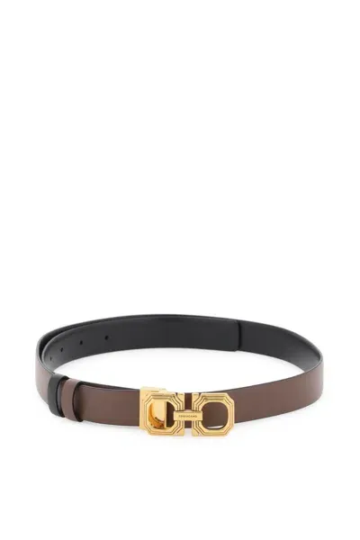 Ferragamo Gancini Reversible Belt In Multicolor