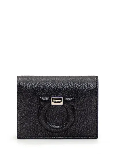 Ferragamo Gancini Wallet In Nero