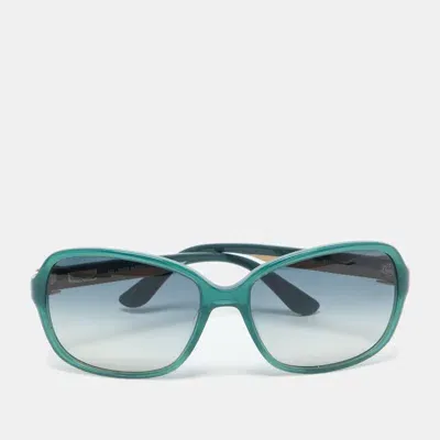 Pre-owned Ferragamo Green/green Gradient Sf606s Rectangle Sunglasses