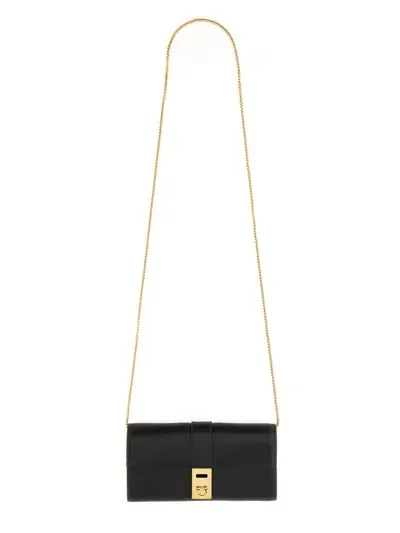 Ferragamo "hug" Wallet In Black