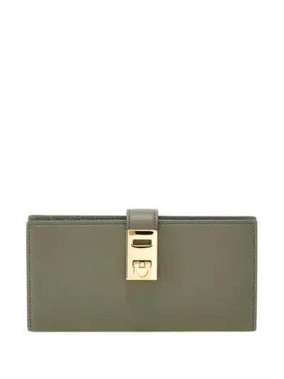 Ferragamo Hug Continental Wallet In Grey