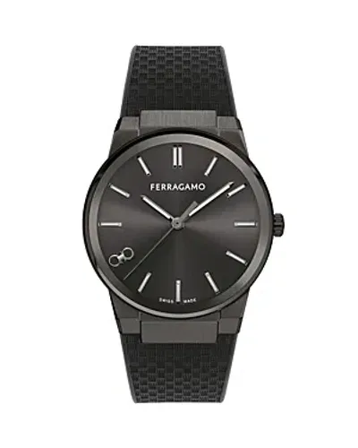 Ferragamo Men's Infinity Sapphire Stainless Steel & Woven Strap Watch/41mm In Black Grey