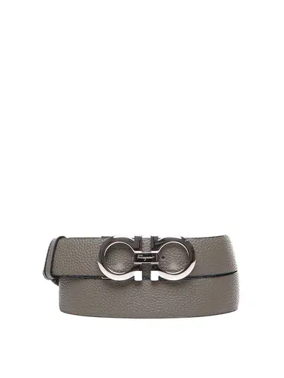 Ferragamo Leather Belt In Dark Green