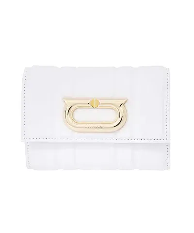 Ferragamo Leather Wallet In White