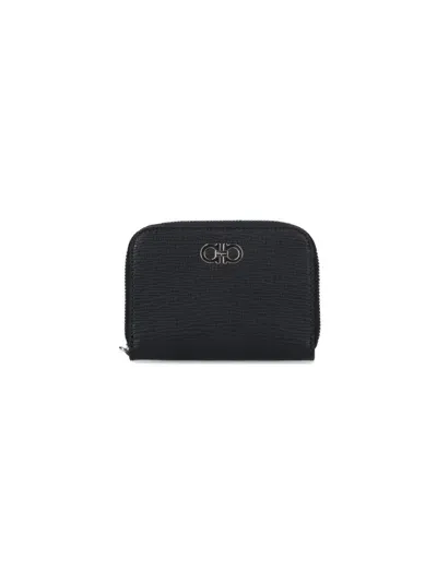 Ferragamo Logo Card Holder In Black  