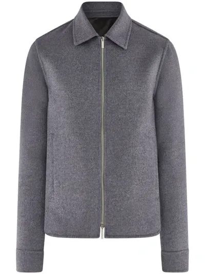 Ferragamo Long-sleeve Shirt Jacket In Grey