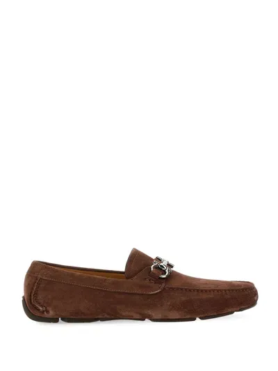 Ferragamo Moccasin Ornament Gancini In Brown