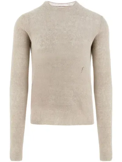 Ferragamo Man Crew Neck Sweater In Cement