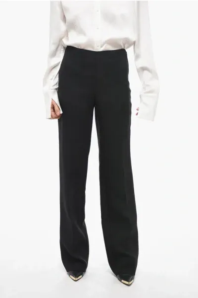 Ferragamo Pleated High Waist Pants In Black