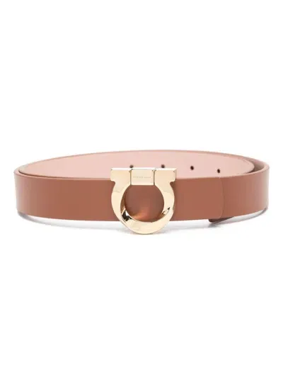 Ferragamo Reversible Belt In Brown