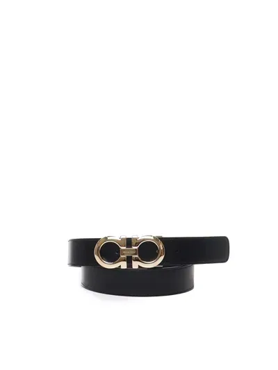 Ferragamo Belt With Logo Buckle In Black