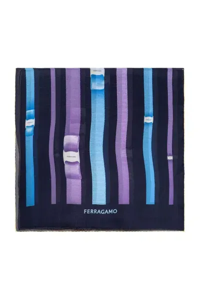 Ferragamo Salvatore  Bow Printed Scarf In Multi