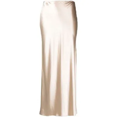 Ferragamo Satin-finish A-line Skirt In Neutrals