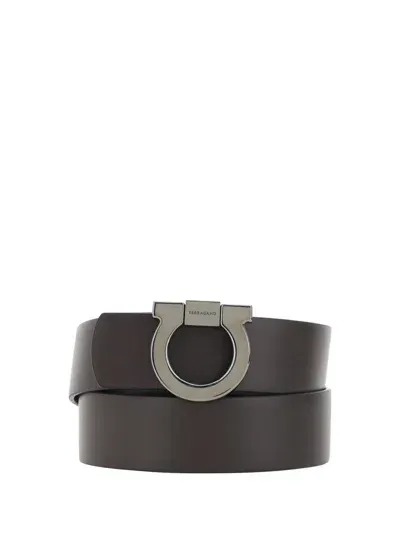 Ferragamo Salvatore  Gancini Buckled Belt In Black