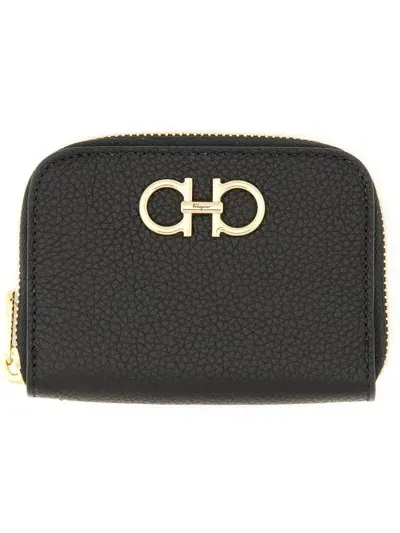 Ferragamo Salvatore  Gancini Credit Card Holder In Black