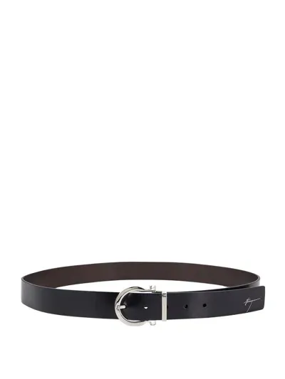 Ferragamo Salvatore  Gancini Reversible Belt In Black