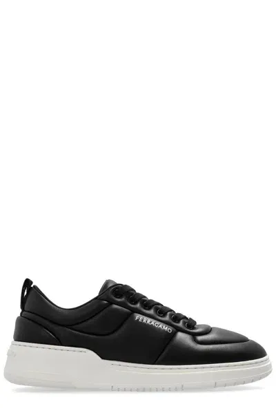 Ferragamo Salvatore  Logo Printed Lace In Black