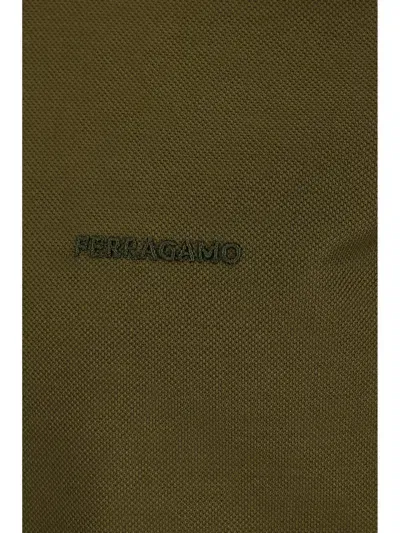 Ferragamo Short Sleeves Polo In Green