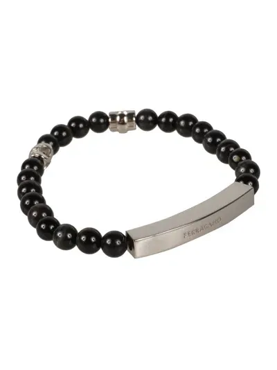 Ferragamo Stone Bracelet In Black