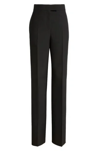 Ferragamo Tailored Cotton Trousers In Nero Bianco