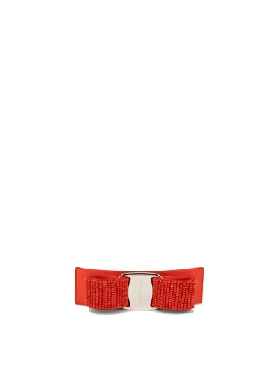 Ferragamo Vara Bow Hairclip Hair Accessories In Red