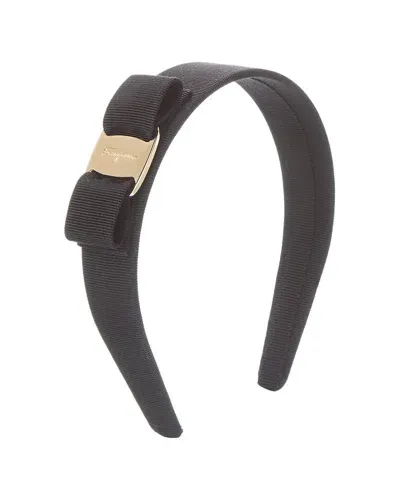 Ferragamo Logo Engraved Headband In Black