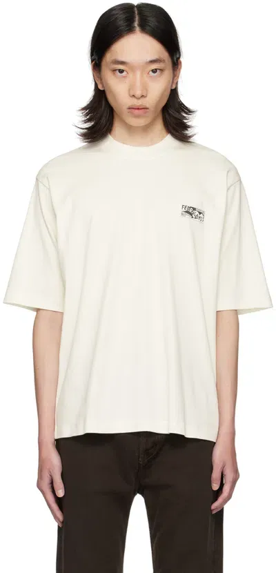 Ferragamo White Cotton & Silk T-shirt In 4878/179 Mascarpone