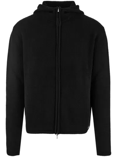 Ferragamo Knitted Zip Blouson In Black