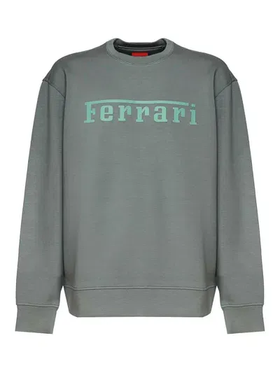 Ferrari Logo Sweatshirt In Grey