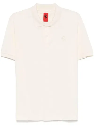 Ferrari Polo Shirt With Logo In Neutrals